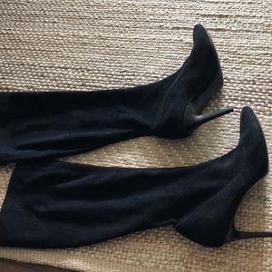 Cole Haan black suede boots knee high